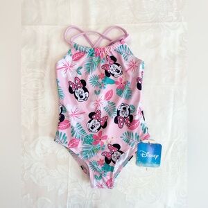 Disney Minnie Mouse Toddler/Kid Girl Floral Print UPF 50+ One-piece Swimsuit